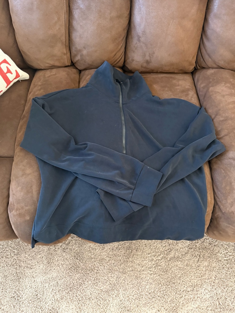 Athleta Navy Half-Zip Pullover Hoodie